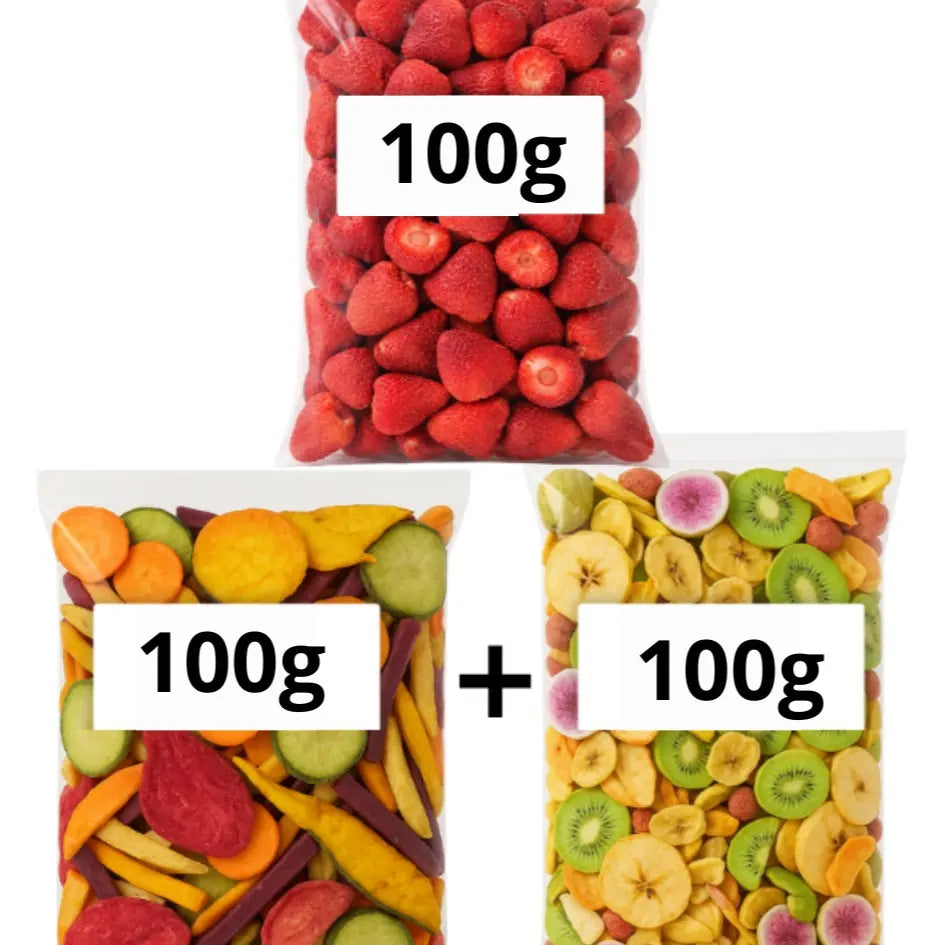 Kit Morango Liofilizado + Frutas Tropicais + Vegetais Crocantes Naturais