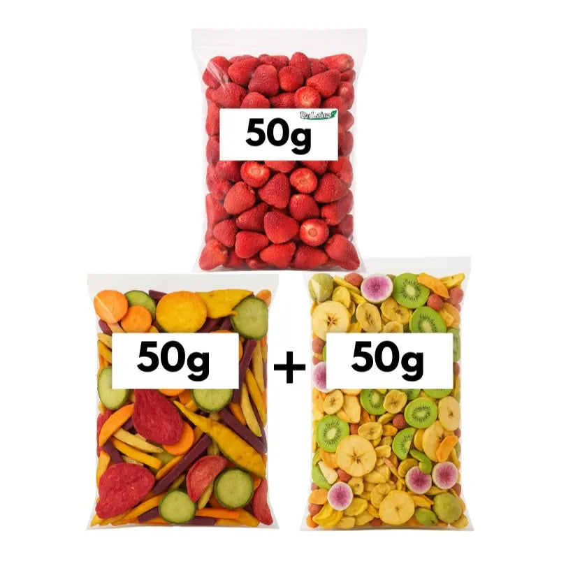 Kit Morango Liofilizado + Frutas Tropicais + Vegetais Crocantes Naturais