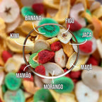 Mix Tropical com Banana, Jaca, Mamão, Kiwi, Maçã e Morango – Snack Crocante