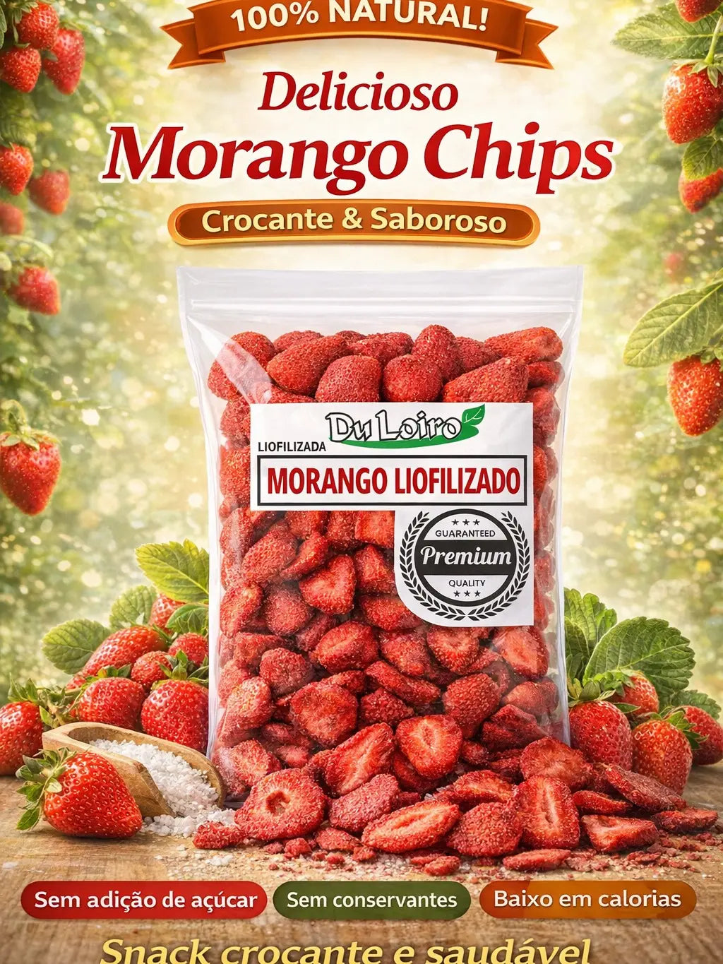 Kit Morango Liofilizado + Frutas Tropicais + Vegetais Crocantes Naturais