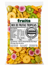 Mix Tropical com Banana, Jaca, Mamão, Kiwi, Maçã e Morango – Snack Crocante
