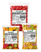 Kit Morango Liofilizado + Frutas Tropicais + Vegetais Crocantes Naturais